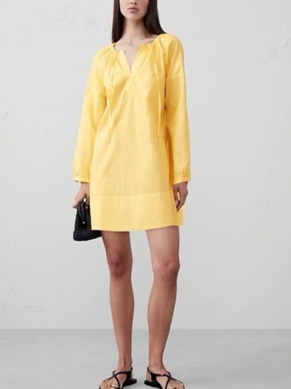 Banana Republic NWT Tie-Neck Poplin Long Sleeve Mini Dress - Size L
